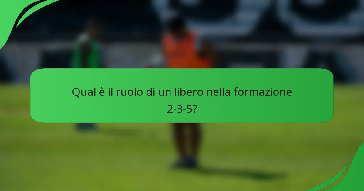 Qual è il ruolo di un libero nella formazione 2-3-5?