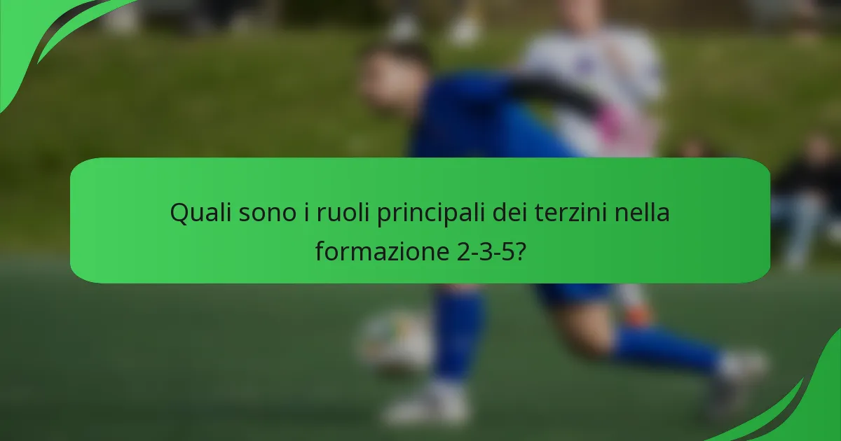 Quali sono i ruoli principali dei terzini nella formazione 2-3-5?
